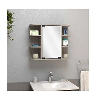 Roma Mirrored Medicine Cabinet, Six External Shelves, Three Interior Shelves