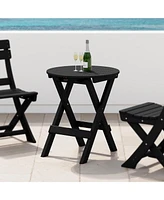 Hdpe Outdoor 24.5 Inch Round Portable Folding Patio Dining Table