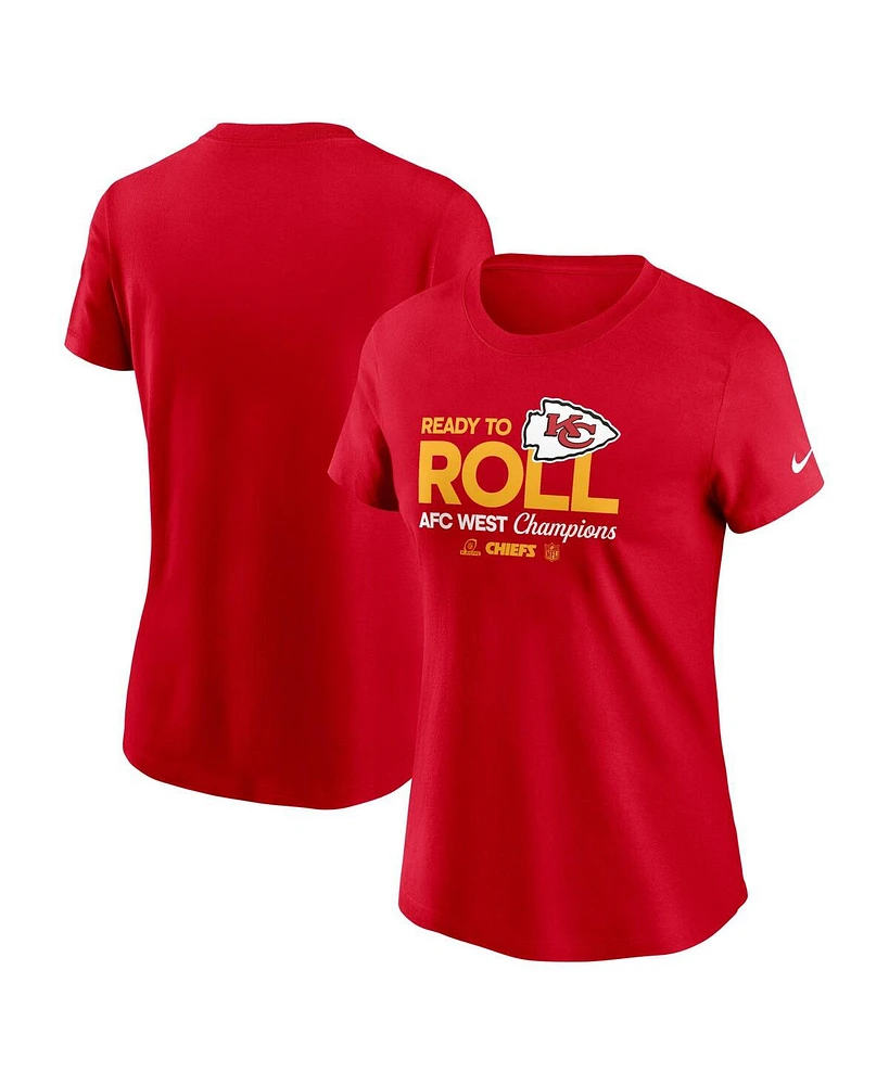 Nike Women's Red Kansas City Chiefs 2024 Afc West Division Champions Locker Room Trophy Collection T-Shirt