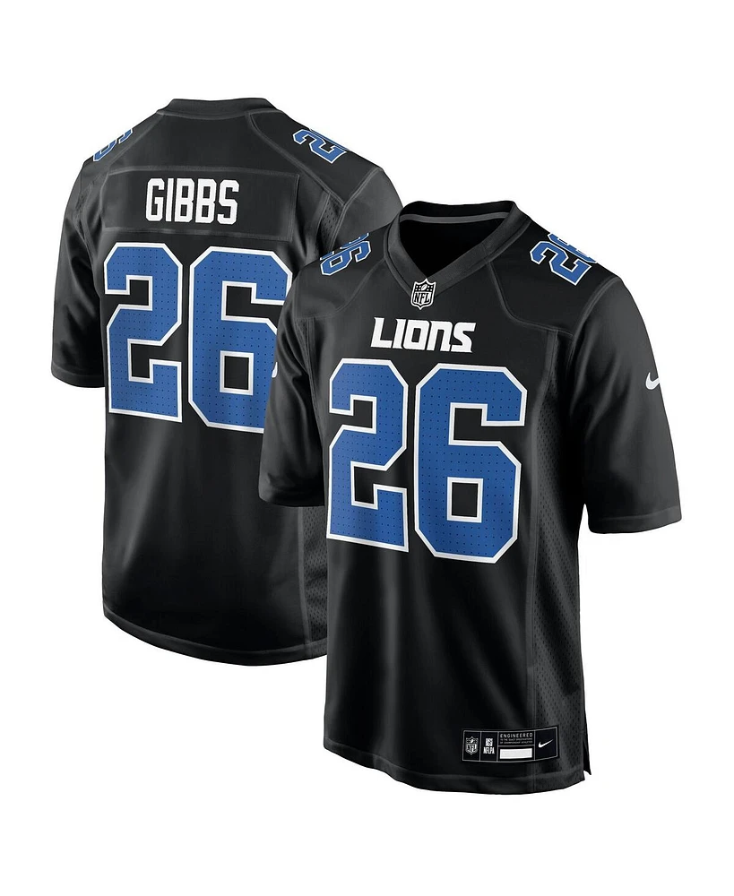 Nike Men's Jahmyr Gibbs Carbon Black Detroit Lions Fashion Jersey