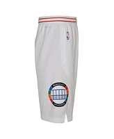 Nike Big Boys and Girls White Philadelphia 76ers 2024/25 City Edition Swingman Performance Shorts