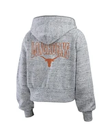 Wear by Erin Andrews Women's Heather Gray Texas Longhorns Speckle Double-Hit Raglan Full-Zip Hoodie