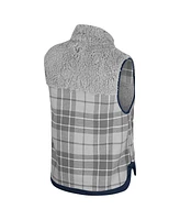 Colosseum Women's Gray Michigan Wolverines Matilda Sherpa Plaid Full-Zip Vest