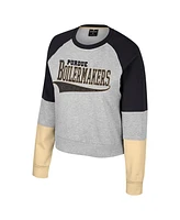 Colosseum Big Girls Heather Gray Purdue Boilermakers Katinka Rhinestone Pullover Sweatshirt