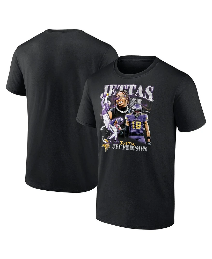 Fanatics Men's Justin Jefferson Black Minnesota Vikings Notorious Player Graphic T-Shirt
