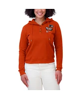 Wear by Erin Andrews Women's Orange Philadelphia Flyers Waffle-Knit Pullover Hoodie