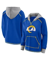 Logo Athletic Women's Royal Los Angeles Rams Boom Fleece Pullover V-Neck Hoodie