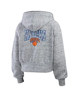 Wear by Erin Andrews Women's Heather Gray New York Knicks Speckled Radiator Full-Zip Hoodie