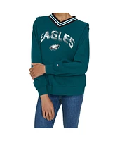 Tommy Hilfiger Women's Midnight Green Philadelphia Eagles Alice V-Neck Pullover Sweatshirt