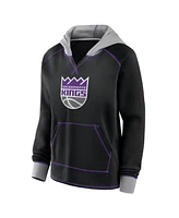 Logo Athletic Women's Black Sacramento Kings Boom Pullover Hoodie