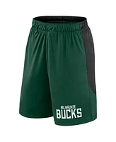 Logo Athletic Men's Hunter Green/Black Milwaukee Bucks Launch Performance Shorts