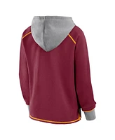 Logo Athletic Women's Burgundy Washington Commanders Boom Fleece Pullover V-Neck Hoodie