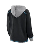 Logo Athletic Women's Black Carolina Panthers Boom Fleece Pullover V-Neck Hoodie