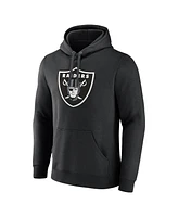 Fanatics Men's Black Las Vegas Raiders Primary Logo Fleece Pullover Hoodie