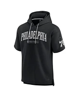 Fanatics Men's Black Philadelphia 76ers Elements Ready Short Sleeve Pullover Hoodie