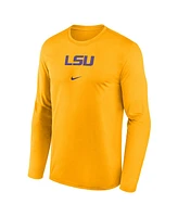 Nike Men's Gold Lsu Tigers On-Court Basketball Shootaround Performance Long Sleeve T-Shirt