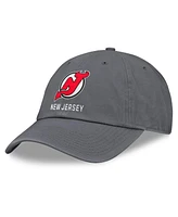 Fanatics Men's Charcoal New Jersey Devils Washed Adjustable Hat