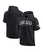 Fanatics Men's Black Chicago Bulls Elements Ready Short Sleeve Pullover Hoodie