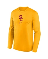 Nike Men's Gold Usc Trojans On-Court Basketball Shootaround Performance Long Sleeve T-Shirt