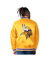 Starter Men's Purple/Gold Minnesota Vikings Closer Reversible Satin Full-Snap Jacket