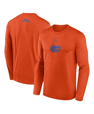 Jordan Men's Orange Florida Gators On-Court Basketball Shootaround Performance Long Sleeve T-Shirt