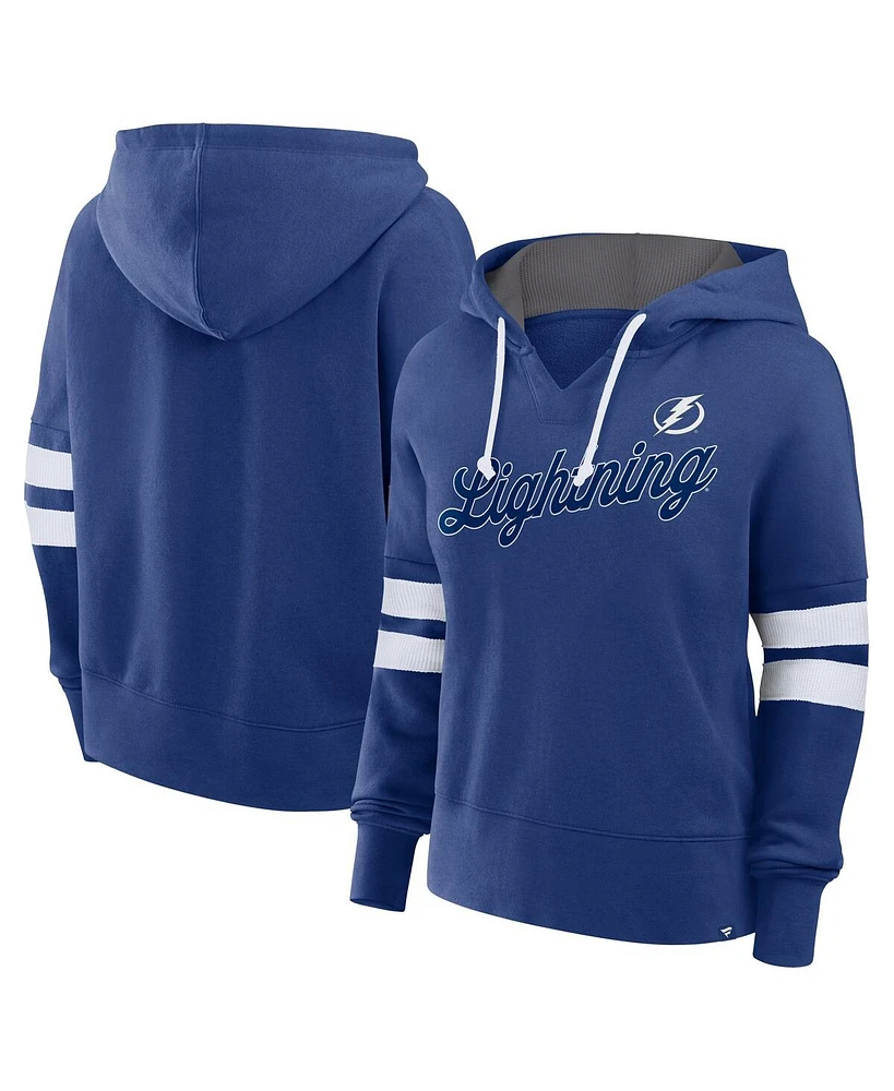 Fanatics Women's Blue Tampa Bay Lightning Seize Fleece Pullover Hoodie