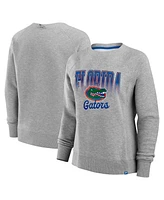 Fanatics Women's Heather Gray Florida Gators Training Camp Hit Hard Fleece Pullover Sweatshirt