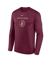 Nike Men's Garnet Florida State Seminoles 2024 On-Court Basketball Practice Legend Performance Long Sleeve T-Shirt