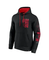 Fanatics Men's Black Portland Trail Blazers Game Time Crossover Pullover Hoodie