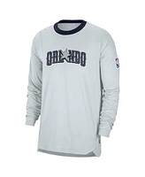 Nike Men's Silver Orlando Magic 2024/25 City Edition Authentic Pregame Performance Long Sleeve Shooting T-Shirt