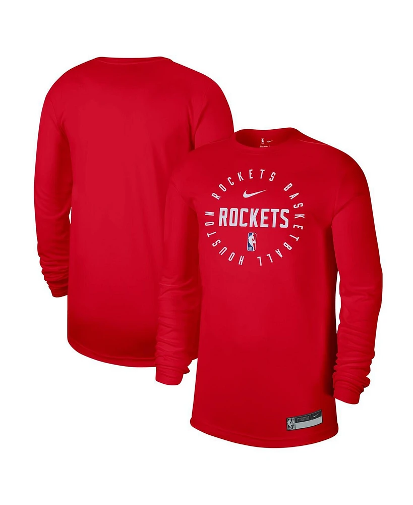 Nike Men's Red Houston Rockets 2024/25 Legend On-Court Practice Long Sleeve T-Shirt