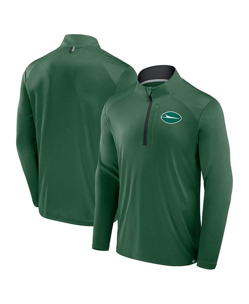 Fanatics Men's Green New York Jets Defender Long Sleeve Quarter-Zip Jacket