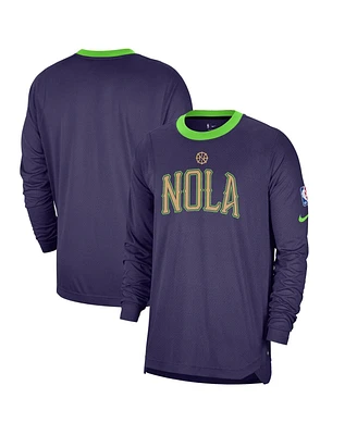 Nike Men's Purple New Orleans Pelicans 2024/25 City Edition Authentic Pregame Performance Long Sleeve Shooting T-Shirt