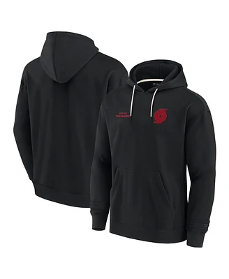 Fanatics Men's and Women's Black Portland Trail Blazers Elements Super Soft Fleece Pullover Hoodie