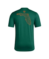 Adidas Men's Green Miami Hurricanes Honor Support Pre-Game T-Shirt