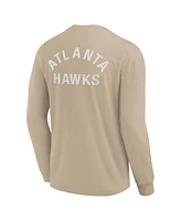 Fanatics Men's and Women's Khaki Atlanta Hawks Elements Super Soft Long Sleeve T-Shirt