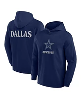 Fanatics Men's Navy Dallas Cowboys Elements Blaze Tri-Blend Long Sleeve Hoodie T-Shirt