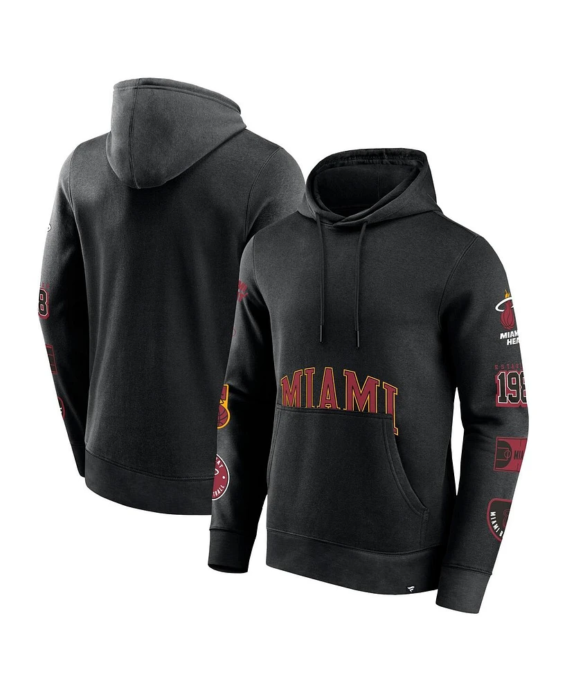 Fanatics Men's Black Miami Heat Home Court Pullover Hoodie