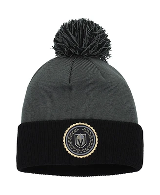 Adidas Women's Gray Vegas Golden Knights Laurel Cuffed Knit Hat with Pom