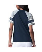 Starter Women's Navy Dallas Cowboys 1st Rounder Color Block Raglan Top