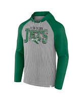 Fanatics Men's Gray/Kelly Green New York Jets Under Center Long Sleeve Hoodie T-Shirt