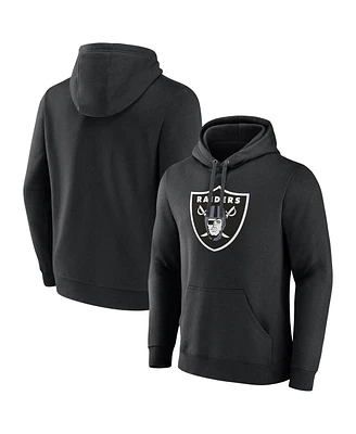 Fanatics Men's Black Las Vegas Raiders Primary Logo Fleece Pullover Hoodie