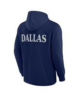 Fanatics Men's Navy Dallas Cowboys Elements Blaze Tri-Blend Long Sleeve Hoodie T-Shirt