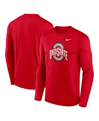 Nike Men's Scarlet Ohio State Buckeyes Primetime Primary Legend Long Sleeve T-Shirt