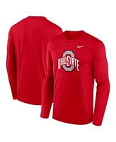 Nike Men's Scarlet Ohio State Buckeyes Primetime Primary Legend Long Sleeve T-Shirt