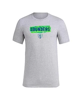 Adidas Men's Heather Gray Seattle Sounders Fc Local Pop Aeroready T-Shirt