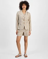 Tommy Hilfiger Women's Striped Two-Button Blazer