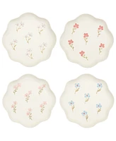Haven Floral Scalloped Salad Plates, Set of 4