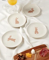 Haven 6" Easter Bunny Stoneware Appetizer Plates, Set of 4