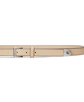 Lauren Ralph Pebbled Leather Skinny Belt